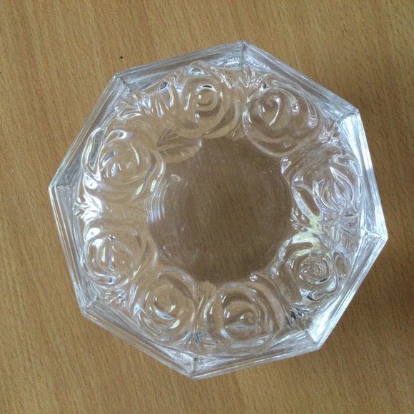 Clear Glass heavy jar container box with lid octagon shape - Picture 1 of 4